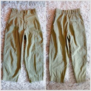 COS Sage Green High-Waist Cropped Corduroy Trousers